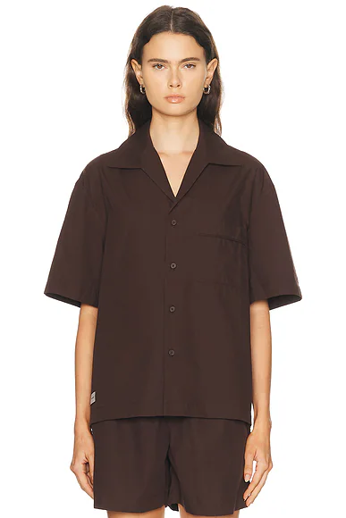 Short Sleeve Pajama Shirt Brunette