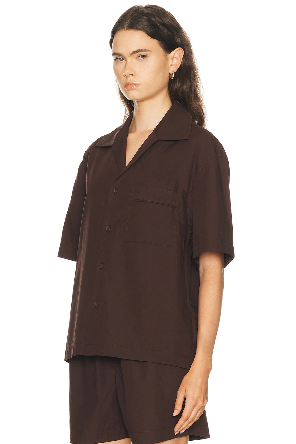 Short Sleeve Pajama Shirt Brunette