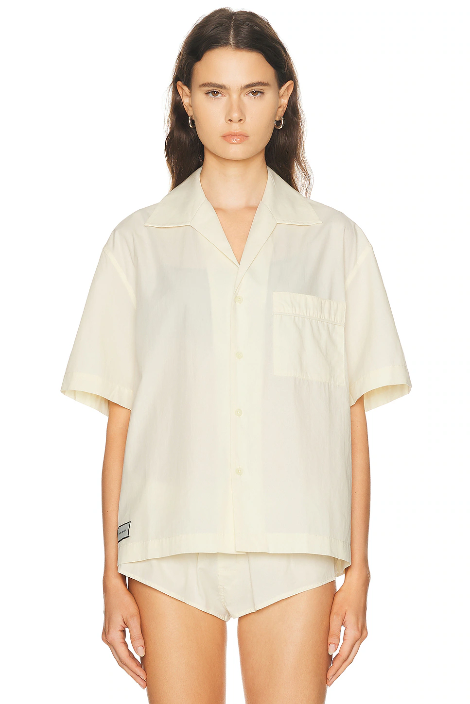 Short Sleeve Pajama Shirt Off White