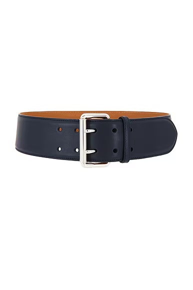 Double Prong Wide Belt Lux Navy