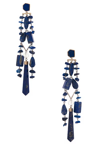 Chandelier Earrings Grey & Blue