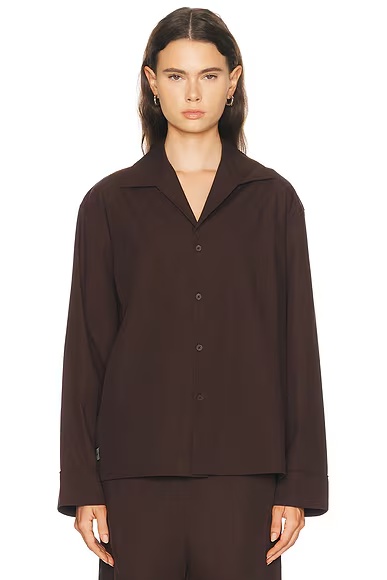 Long Sleeve Pajama Shirt Brunette