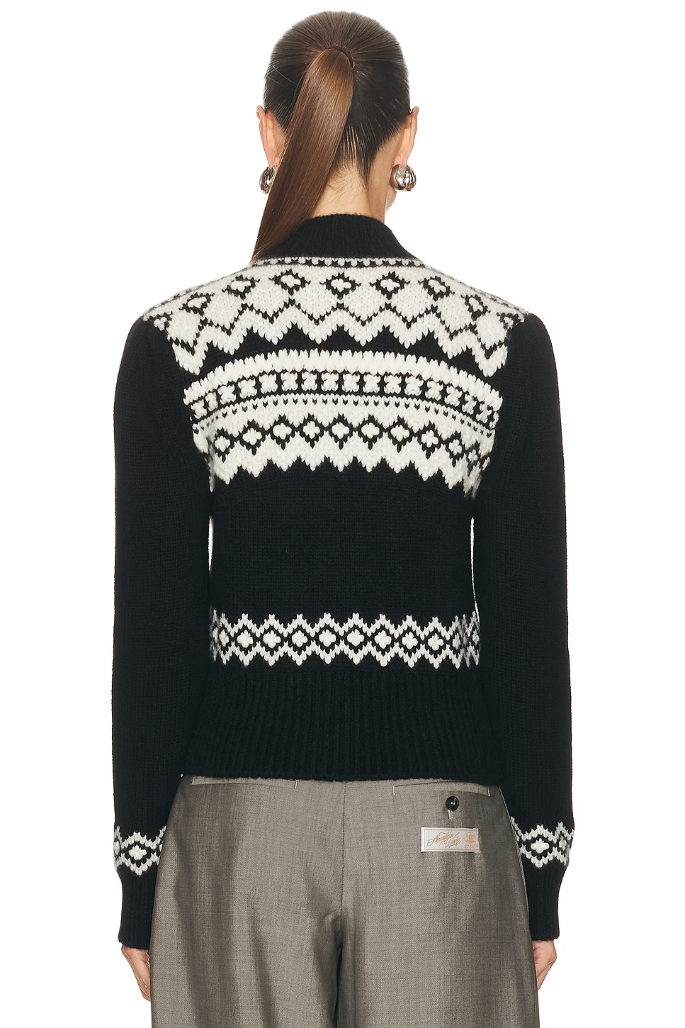 Cropped Cardigan Black & Cream
