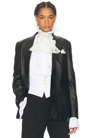 Eli Leather Blazer Black