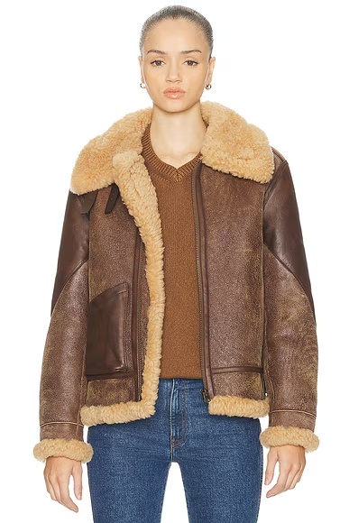 Reymond Shearling Coat Dark Toffee & Nutmeg