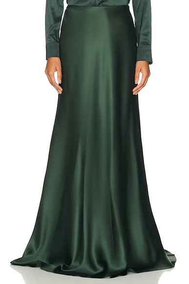 Masina Stretch Satin Skirt Dark Racing Green
