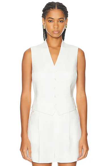Jaiden Linen Vest Cream