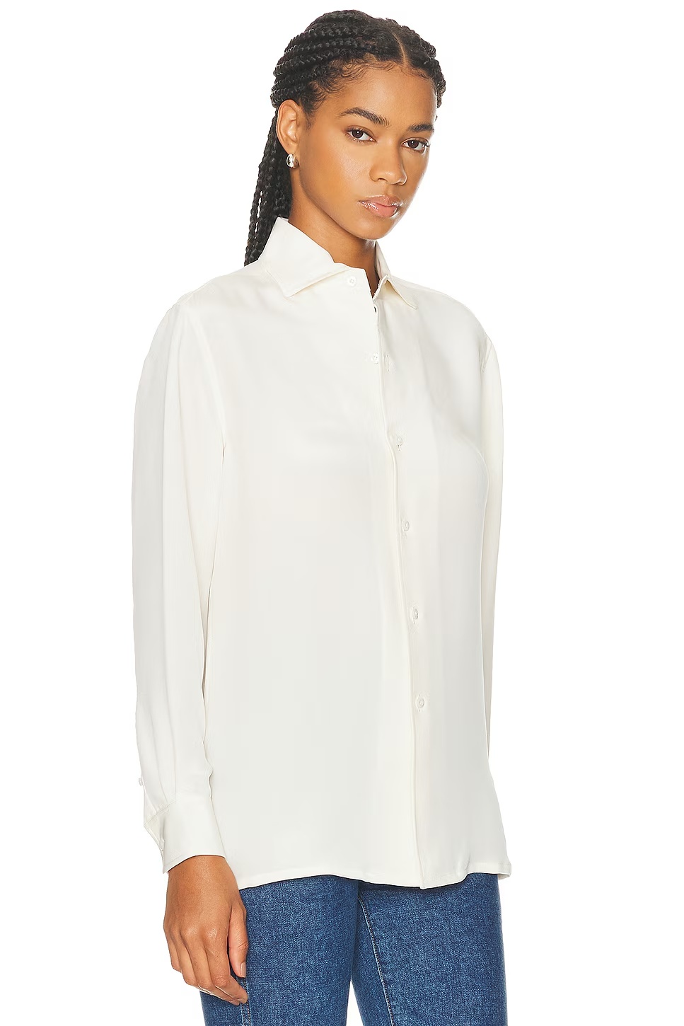 Capri Relaxed Fit Silk Marocaine Shirt Lux Cream