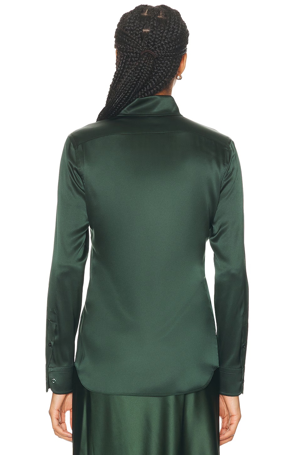 Cameron Straight Fit Silk Shirt Dark Racing Green