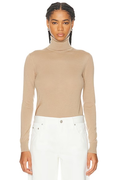 Cashmere Turtleneck Sweater Tan