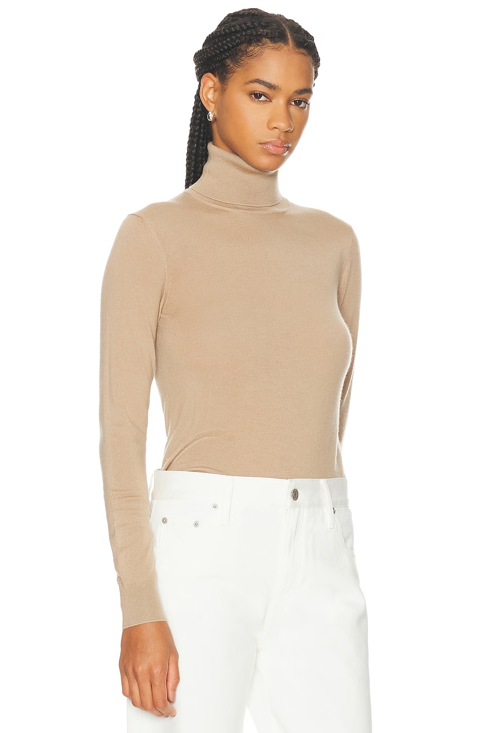 Cashmere Turtleneck Sweater Tan