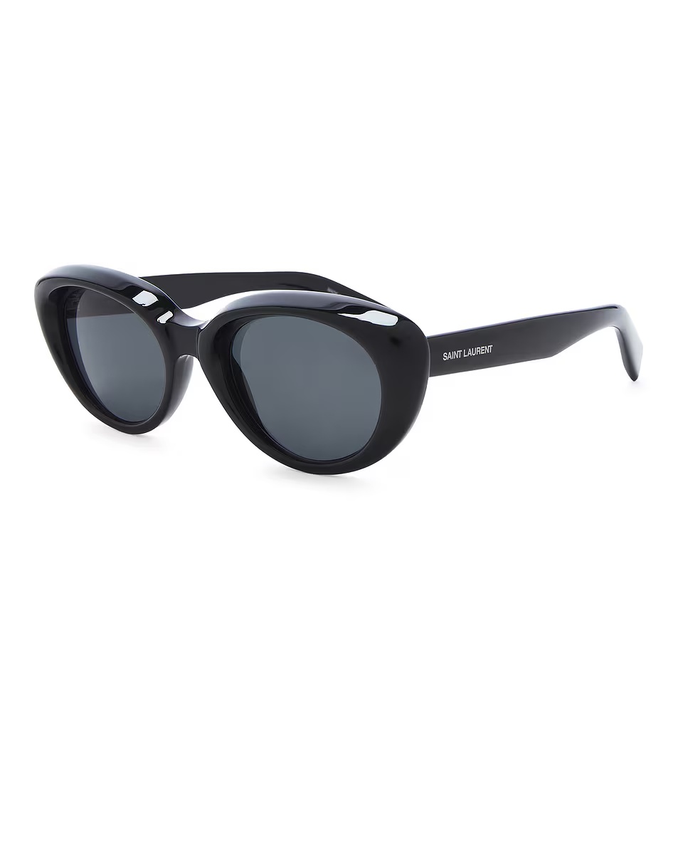 Bold Angled Cat Eye Sunglasses Black
