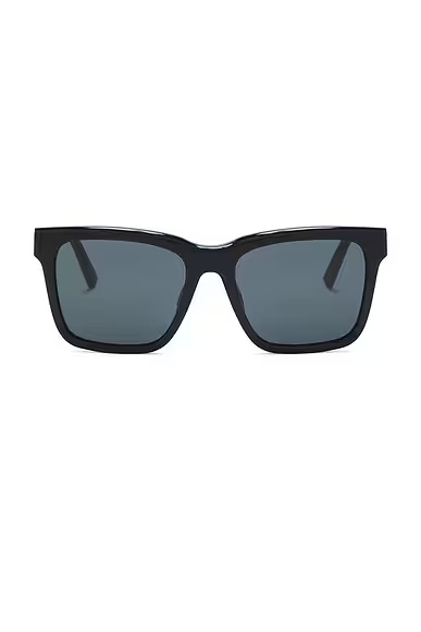 Monogram YSL Triangle Rectangular Sunglasses Black