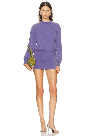 Sweatshirt Mini Dress Purple