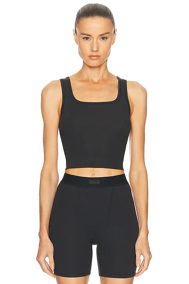 Cotton Rib Tank Top Soot