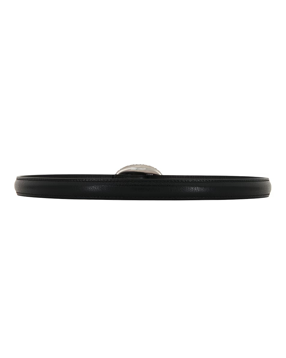 Boucle Ovale Belt Noir, Silver, Crystal, & Black