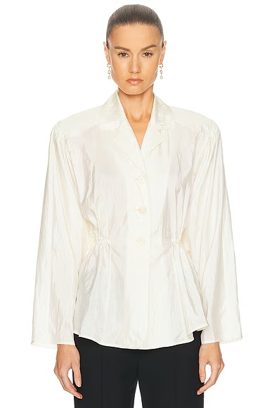 Light Weight Taffeta Top Coconut Milk