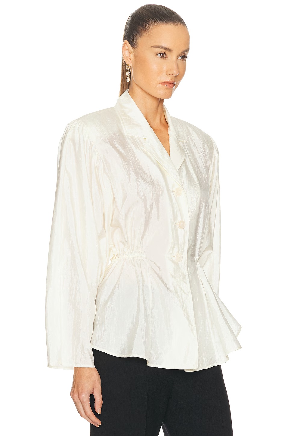 Light Weight Taffeta Top Coconut Milk