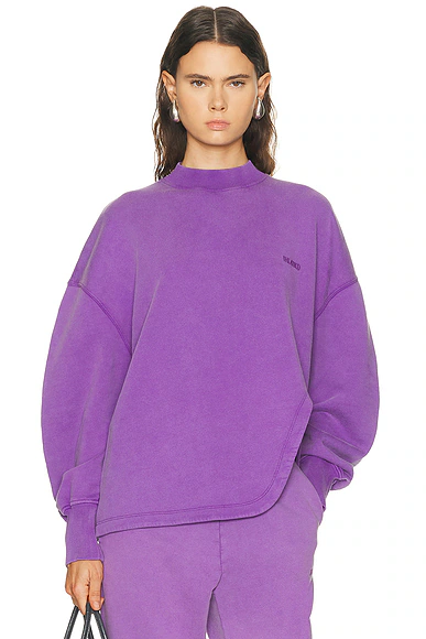 Side Slit Sweatshirt Purple