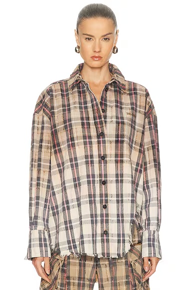 Flannel Shirt Beige & Black