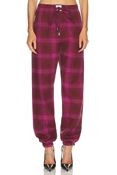 Check Long Pant Burgundy