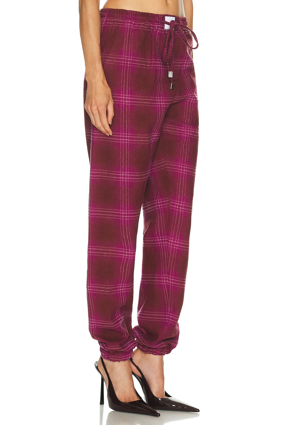 Check Long Pant Burgundy