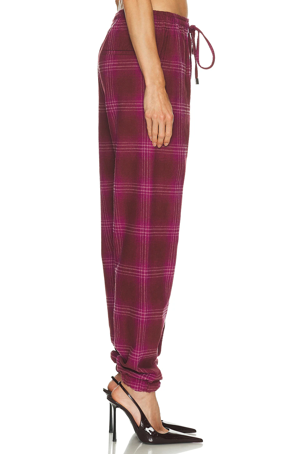 Check Long Pant Burgundy