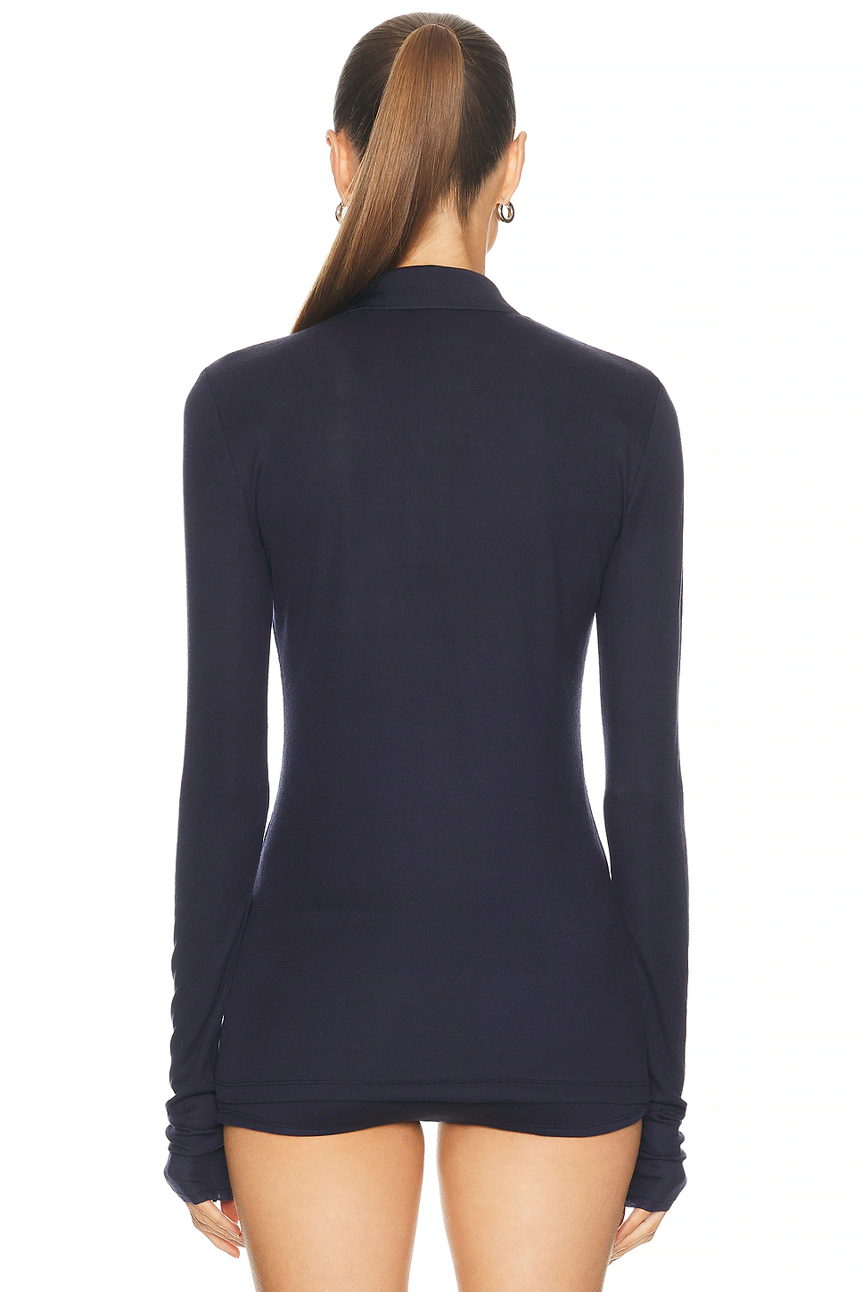 Long Sleeve Polo Top Ink