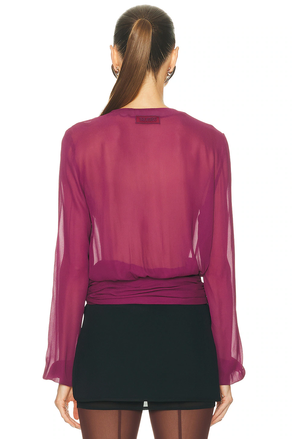 Deep V Blouse Plum