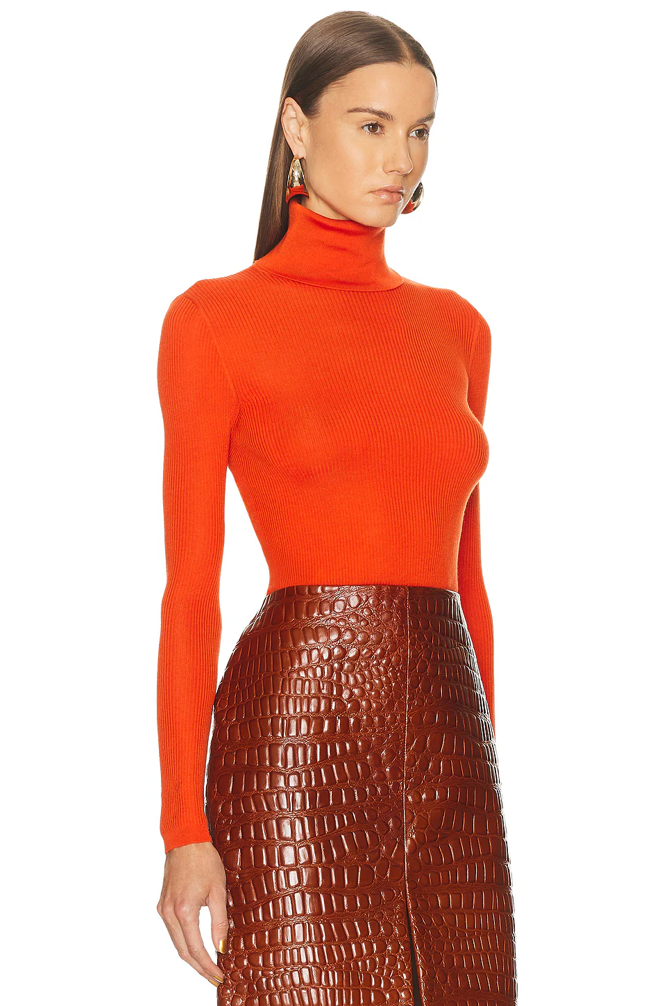 Turtleneck Sweater Orange