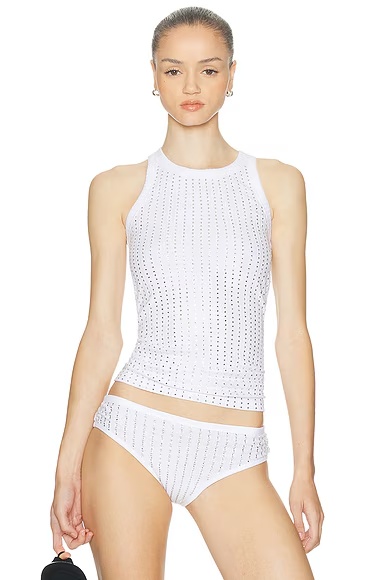 Studded Tank Top White