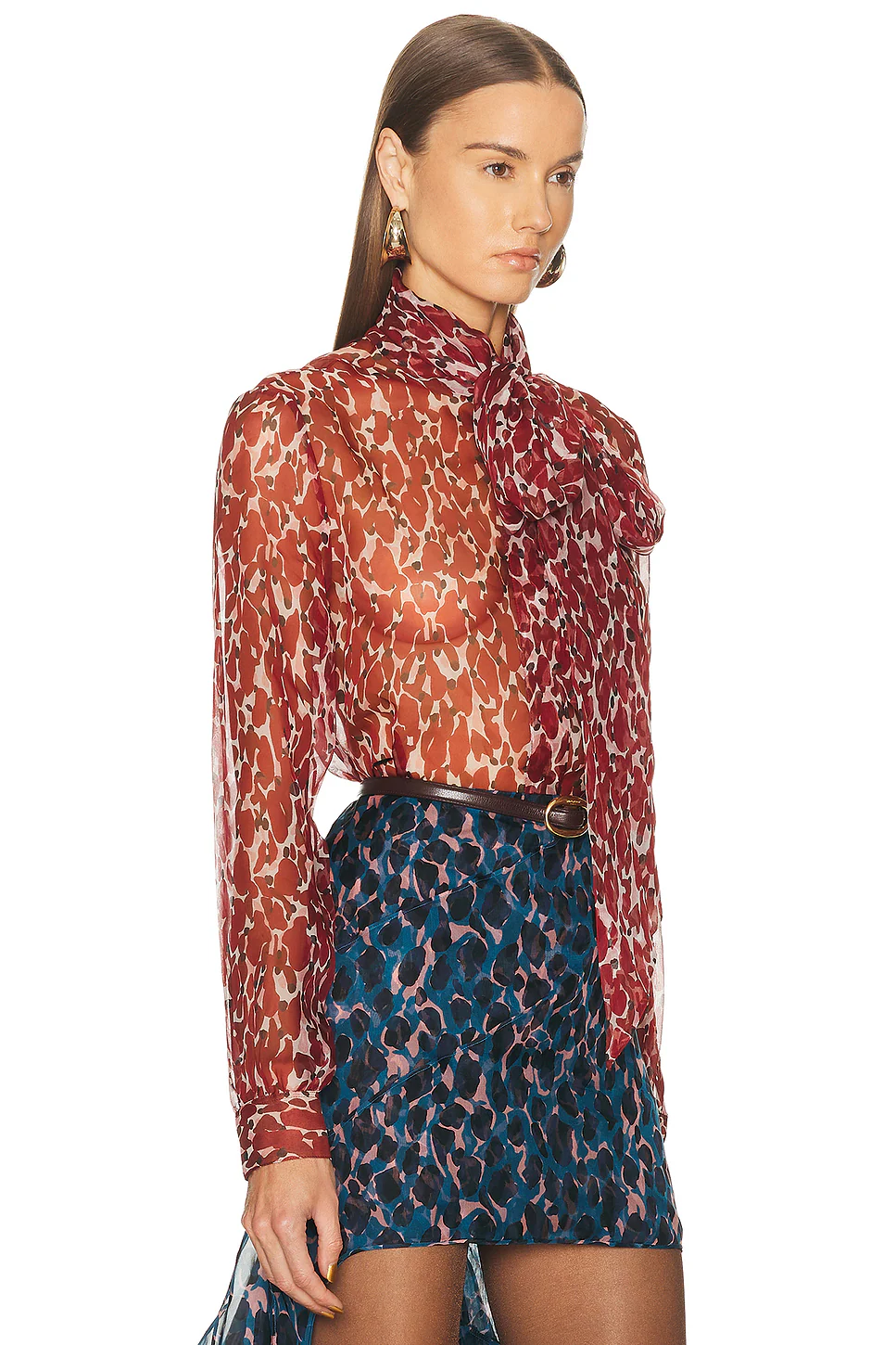 Long Sleeve Top Craie Rouge Noir