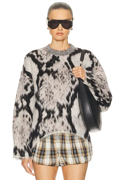 Brushed Python Sweater White & Black