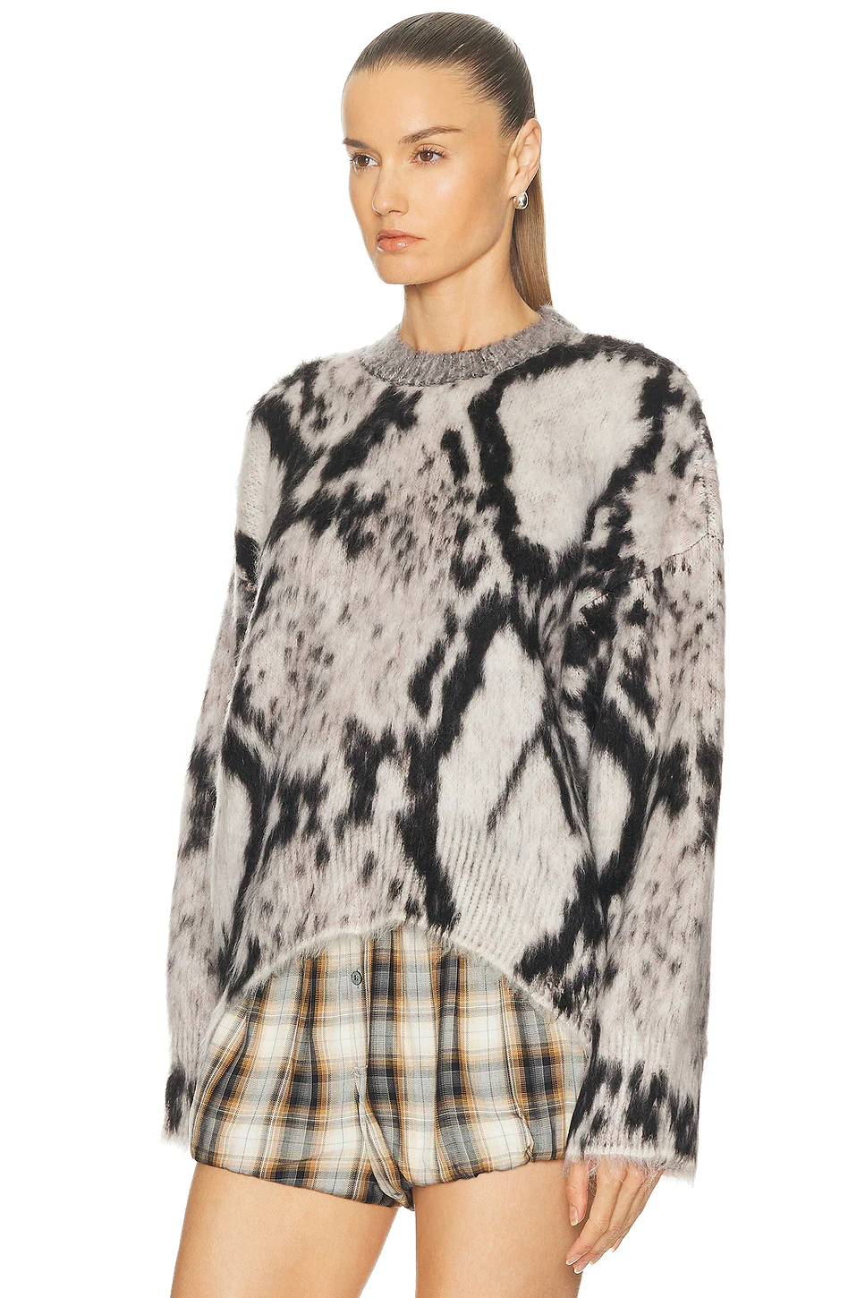 Brushed Python Sweater White & Black