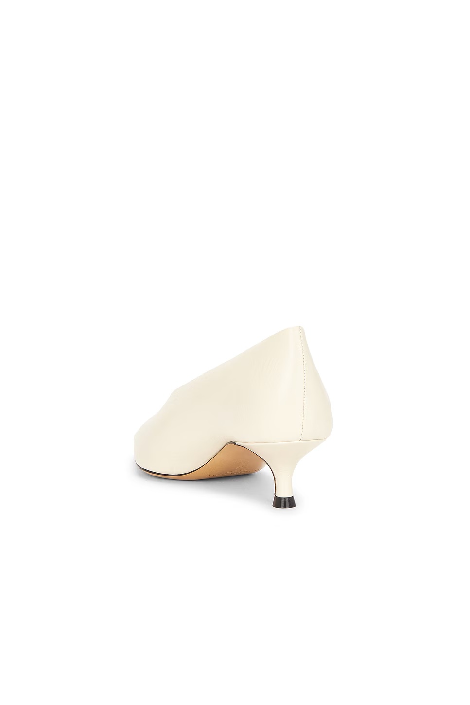 Babouche Leather Kitten Heel Ecru