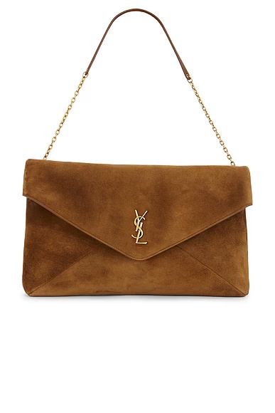 XXL Envelope On Chain Bag Orange Caramel Cognac