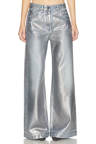 Laminated Long Pant Silver