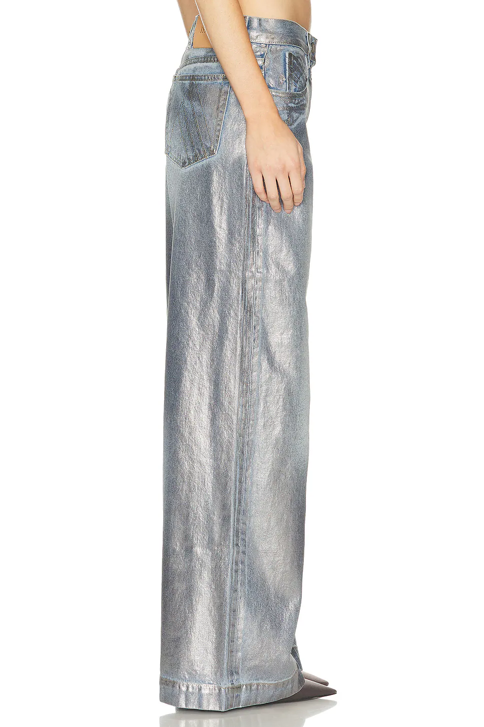Laminated Long Pant Silver