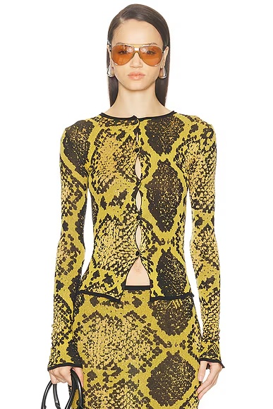 Python Cardigan Yellow & Black