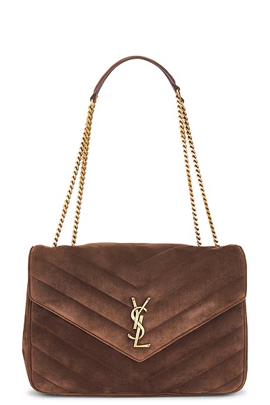 Large Loulou Chain Bag Bark Brown