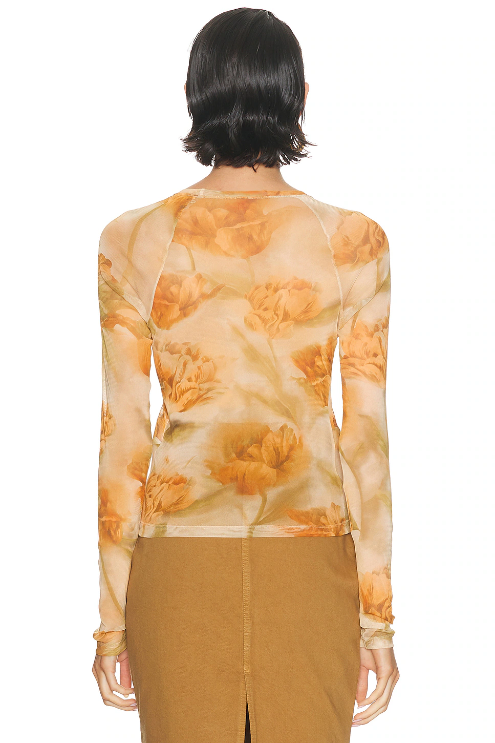 Long Sleeve Top Mastic, Orange, & Kaki