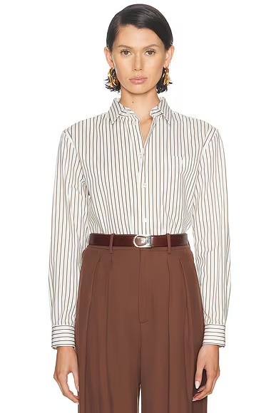 Long Sleeve Shirt Craie & Kaki Dore