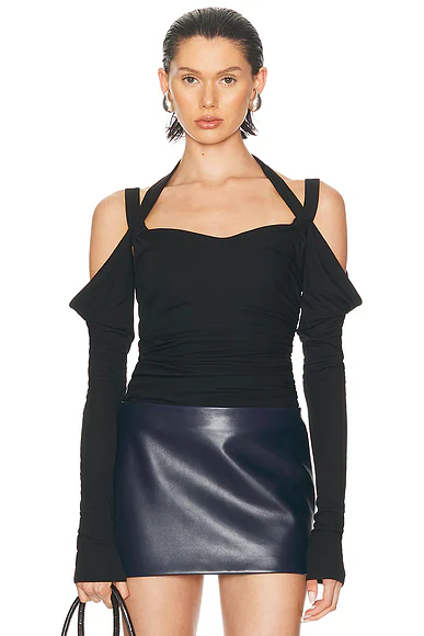Cold Shoulder Top Black
