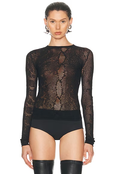 Python Lace Top Black