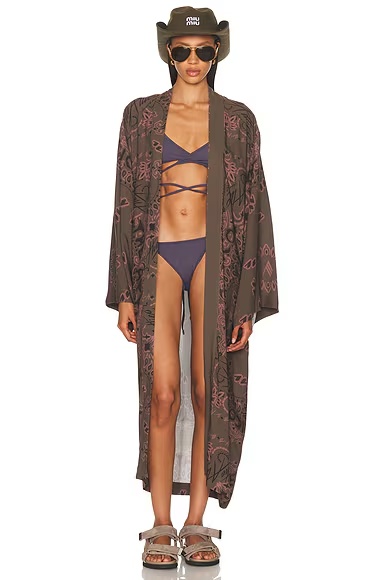 Bandana Printed Caftan Military Green