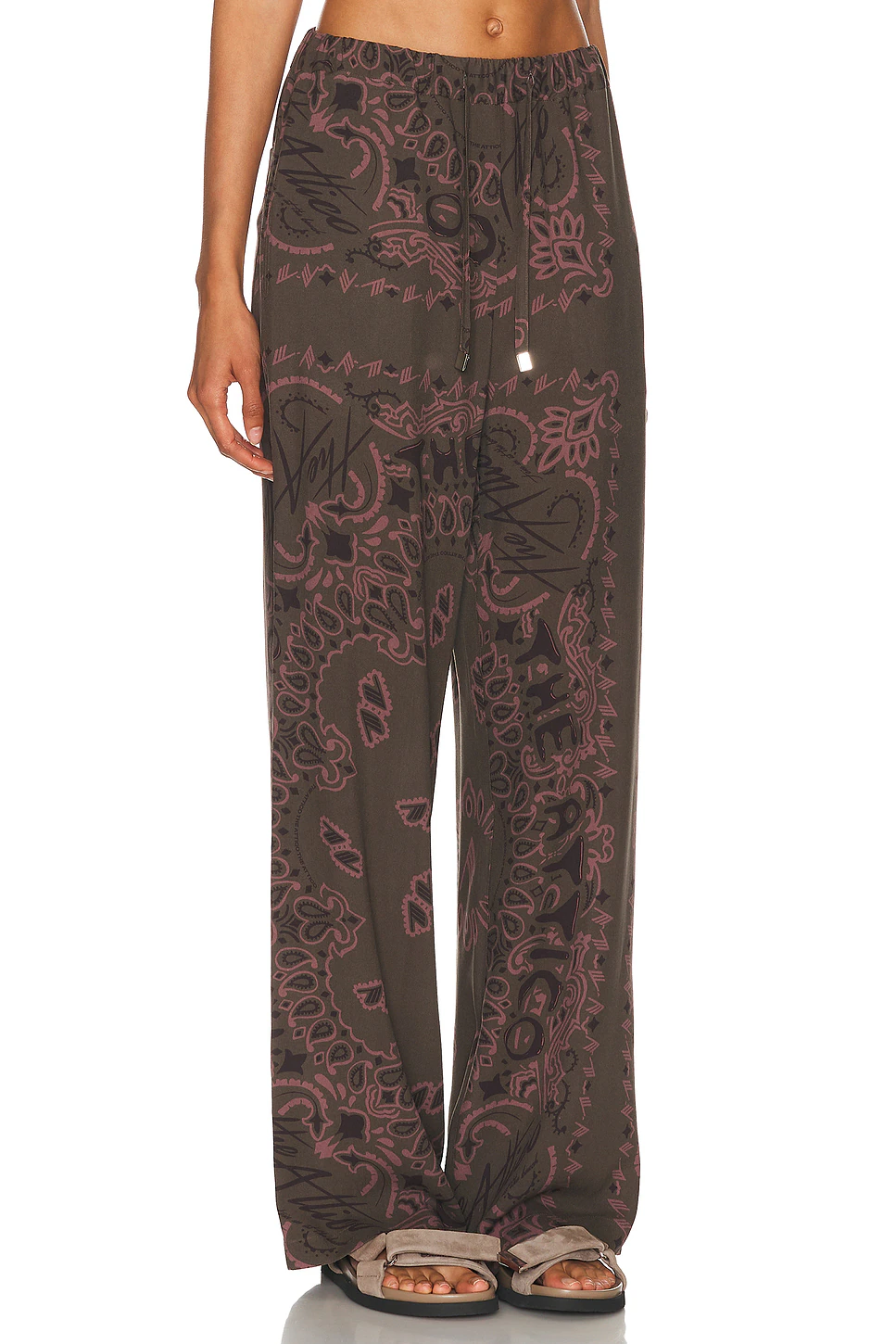 Bandana Printed Long Pant Military Green