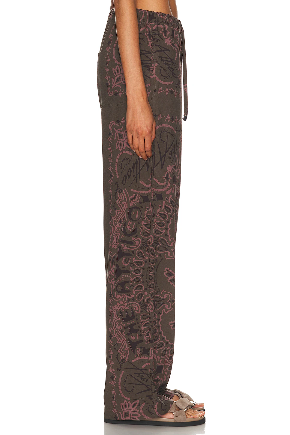 Bandana Printed Long Pant Military Green