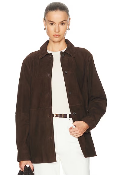 Soft Suede Overshirt Bark