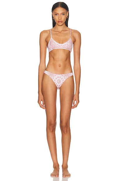 Bandana Printed Bikini Set Beige, Pale Pink, & Light Coral