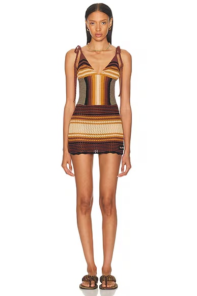 Mini Dress Brown Shades